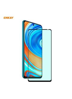 ENKAY Screen Protector For Redmi Note 9S/Note 9 Pro (Max) ENKAY Hat-Prince 0.26mm 9H 6D Curved Full Screen Eye Protection Green Film Tempered Glass Protector 