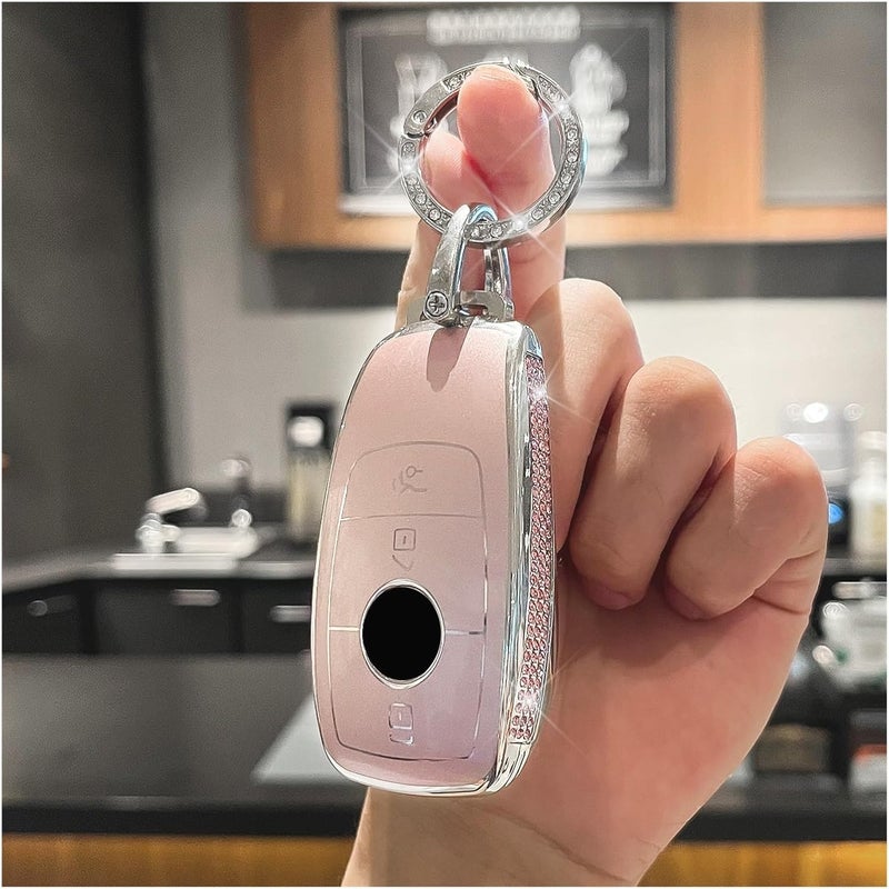 Diamond-Studded Key Fob Cover for A C E S G Class, GLC, CLE, CLA, GLB, GLS, W177, W205, X167 AMG Remote Key Case(E2) - Image 1