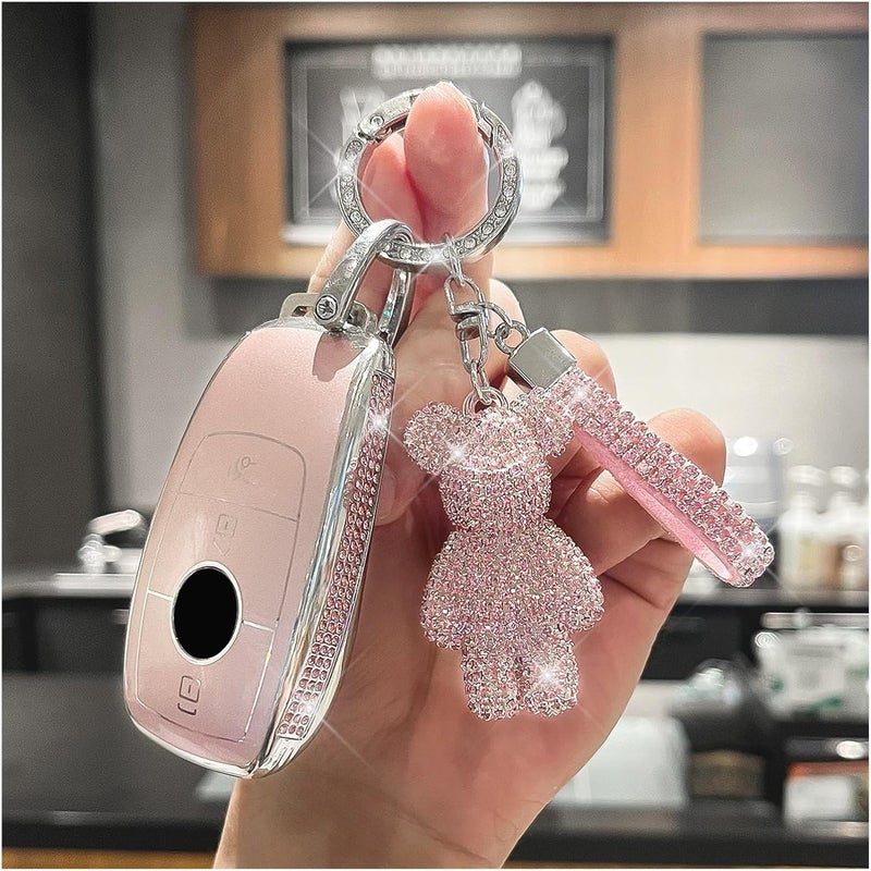 Diamond-Studded Key Fob Cover for A C E S G Class, GLC, CLE, CLA, GLB, GLS, W177, W205, X167 AMG Remote Key Case(E2) - Image 2