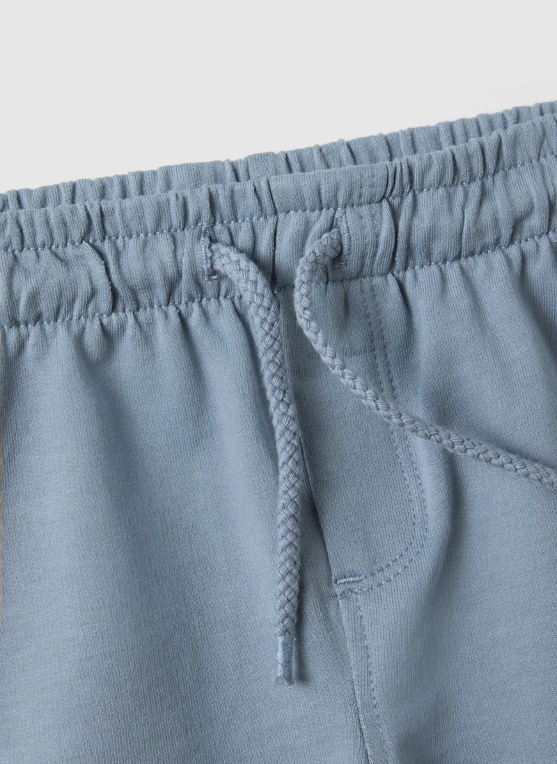 Ovs  OVS Sky Blue Pure Cotton Shorts For Boys With Regular Fit And Car Design for Kids | Best Price UAE