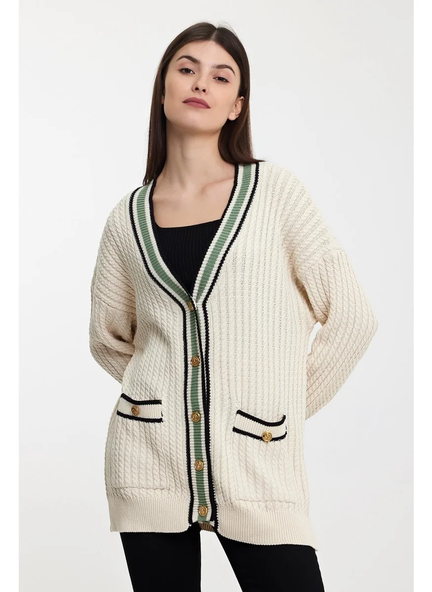 Alexander Gardi Striped Collar Knitted Cardigan (A92021-S)