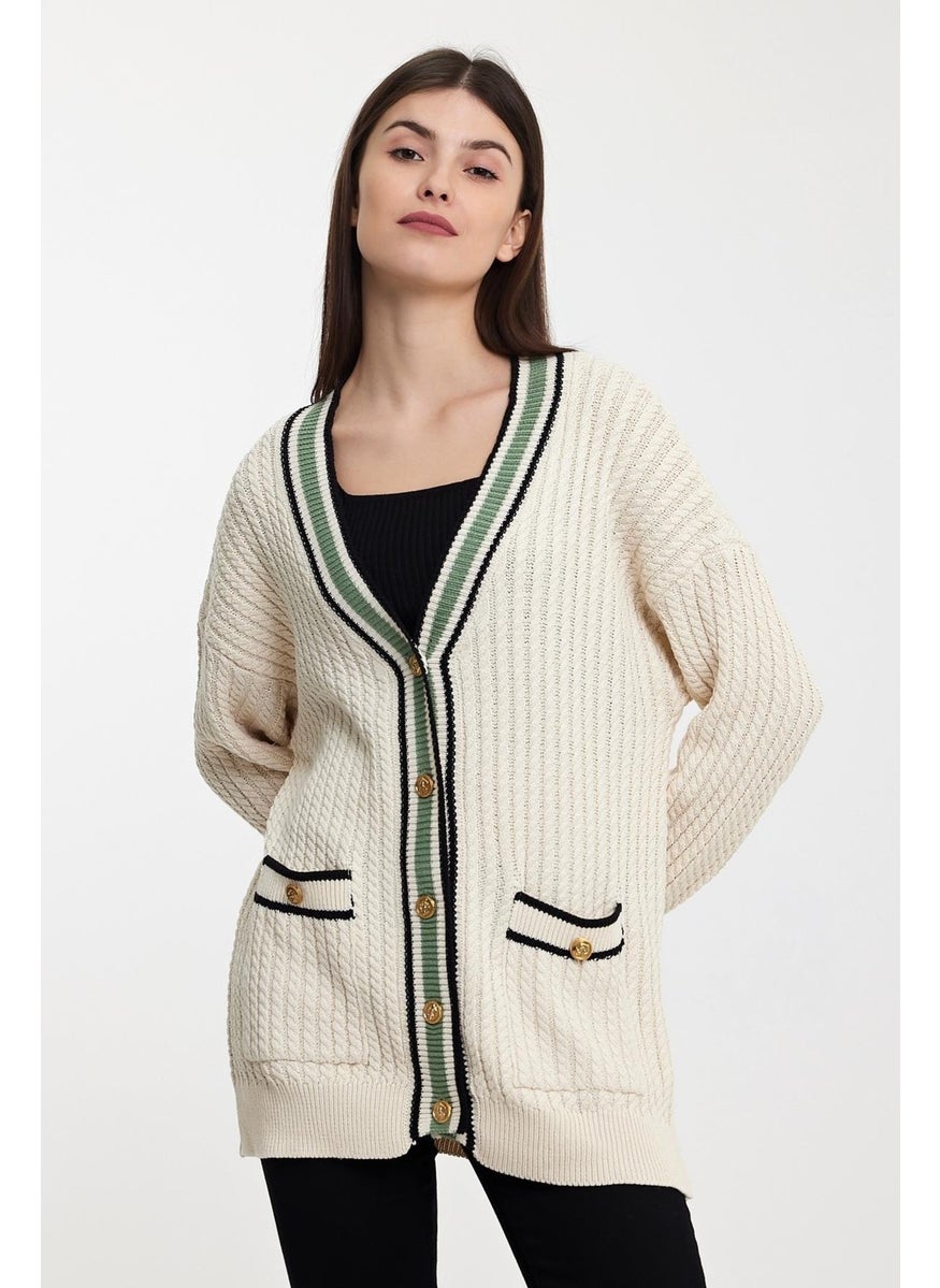Alexander Gardi Striped Collar Knitted Cardigan (A92021-S)  - Image 1