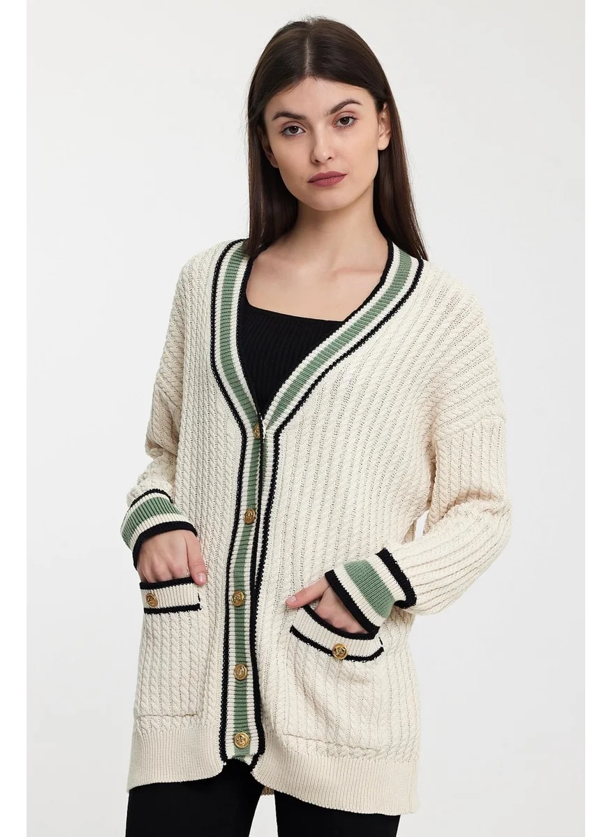 Alexander Gardi Striped Collar Knitted Cardigan (A92021-S)