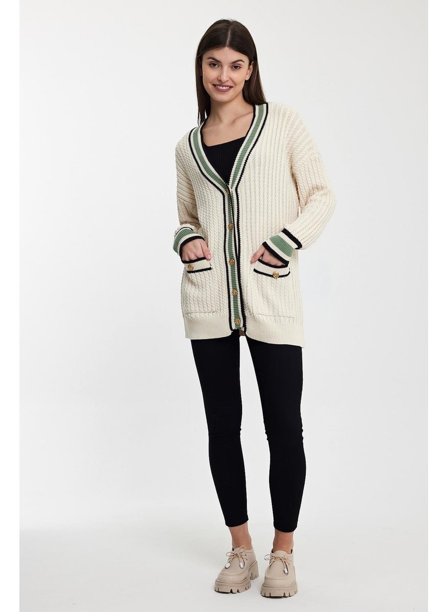Alexander Gardi Striped Collar Knitted Cardigan (A92021-S)  - Image 4
