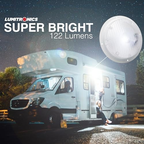 Lumitronics RV Trailer Camper 5th Wheel LED Round Surface Mount Scare Light, Mounting Gasket Included (White) - Image 2