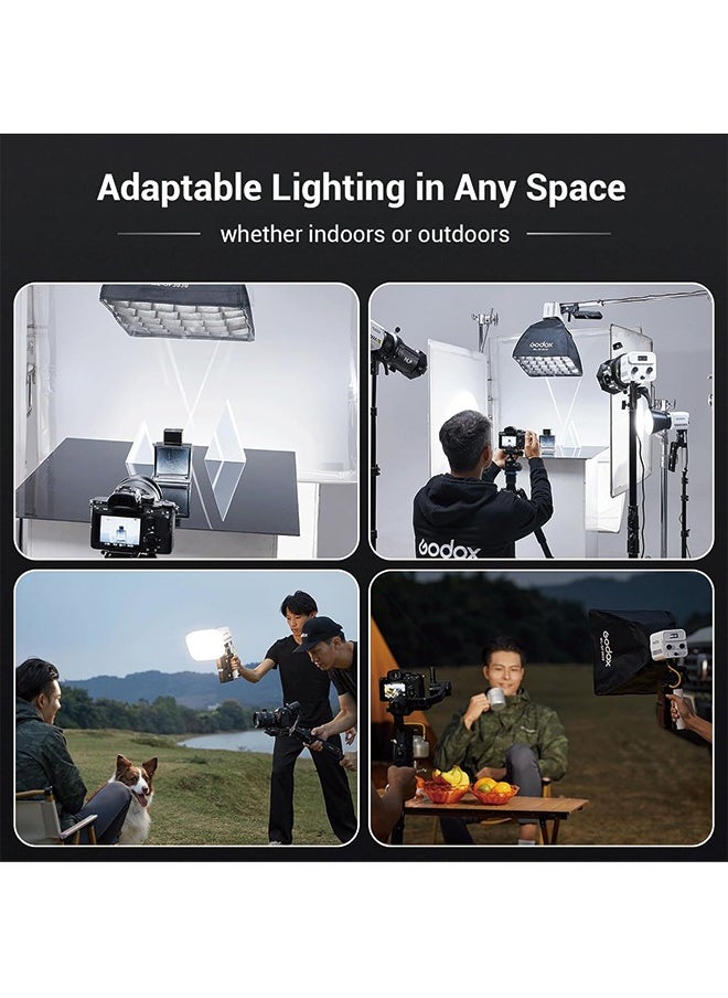 جودوكس - Godox ML60IIBi إضاءة فيديو LED ثنائية اللون، إضاءة COB محمولة 70 وات 2800K-6500K CRI 96+/TLCI 97+، 11 تأثيرات FX، تحكم في التطبيق، ضوء LED محمول فائق الهدوء مع قاعدة بطارية AK-B01 - Image 1