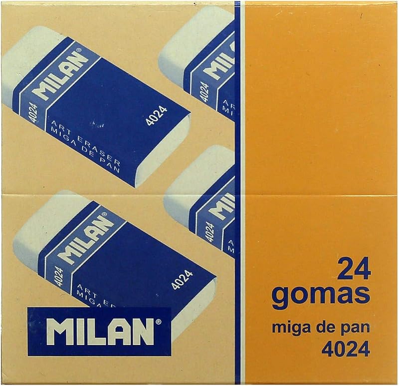 Milan 4024 Erasers 24 Pieces Rectangle - White