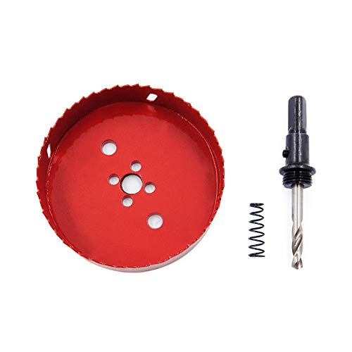 Laiwei Hole Saw Drill Bit LAIWEI HSS Hole Cutter with Arbor for Wood,PVC Board and Plasterboard(5-1/8"(130mm Hole Saw)) - Image 2
