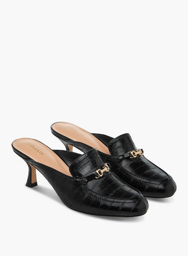 سيليست أحذية نسائية سهلة الارتداء بكعب رفيع وزخرفة معدنية - Image 3