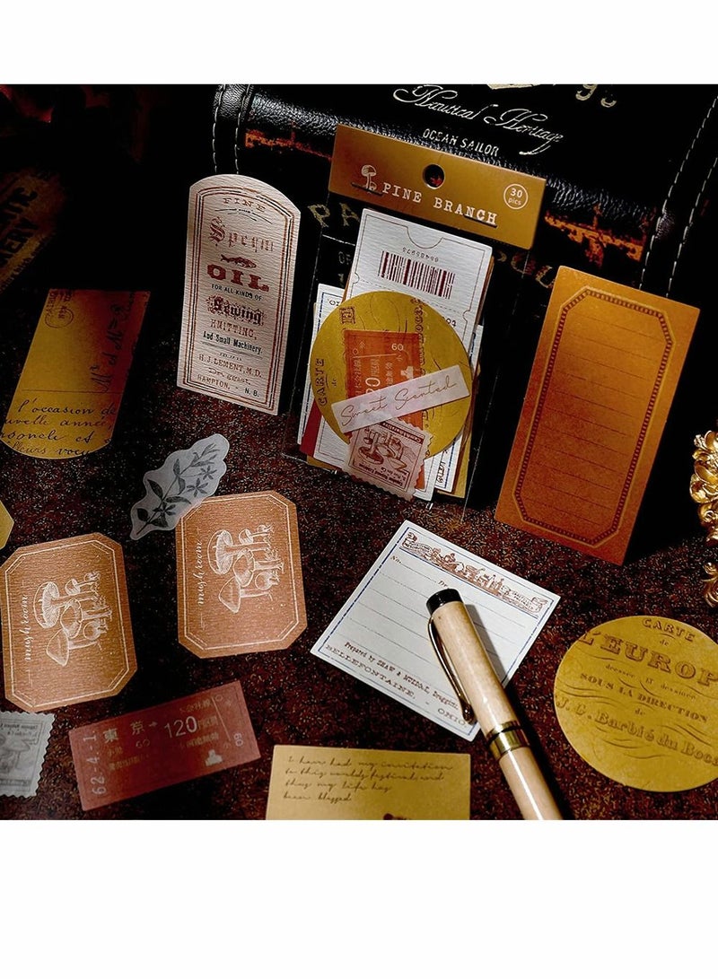 SYOSI Journal Stickers, Vintage Scrapbook Stickers, 120 Piece Antique Stickers Parchment Old Retro Scrapbooking Paper for Art Journaling, DIY Crafts, Bullet Journals, Planners Scrapbooking Supplies - Image 4