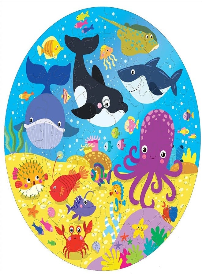 Fiddlys Creative Wooden Jigsaw Puzzle for Kids | 66 Pieces Educational Single Layer Puzzle | Fun & Learning Toy for Children Ages 3+ (Sea World) - Image 1