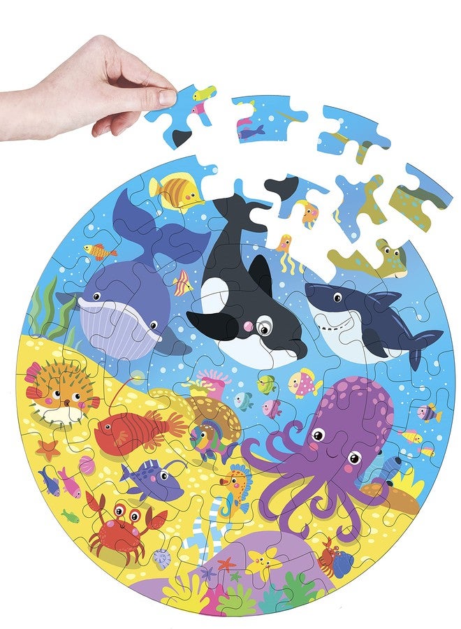 Fiddlys Creative Wooden Jigsaw Puzzle for Kids | 66 Pieces Educational Single Layer Puzzle | Fun & Learning Toy for Children Ages 3+ (Sea World) - Image 3