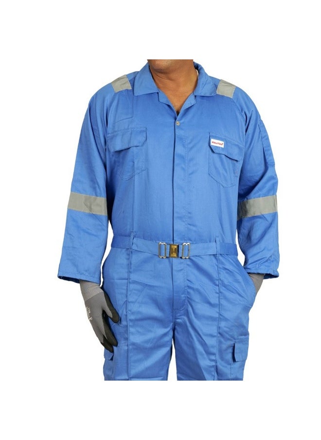 Vaultex Vaultex ASK 190GSM Reflective Strip Twill Coverall, Petrol Blue, Large  - Image 2