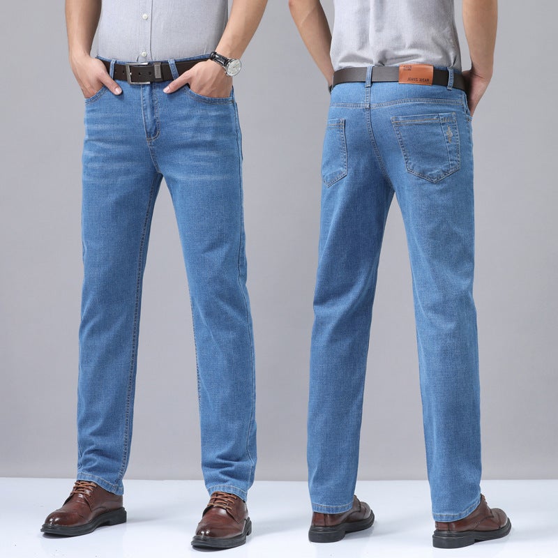 A generation of special explosions spring and summer straight mens waist elastic loose boys long pants youth popular 6012#Light blue