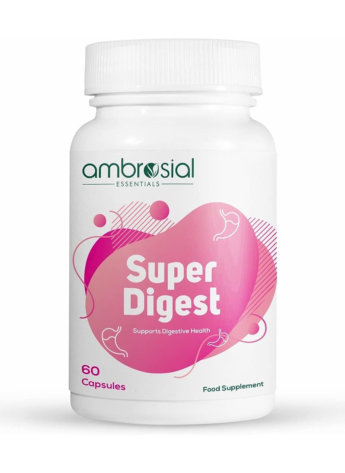 Super Digest With Betaine Hcl Pepsin, Ox-Bile, Pancreatin And L-Glutamic Acid Digestive Enzyme Supplements- 60 Capsule 