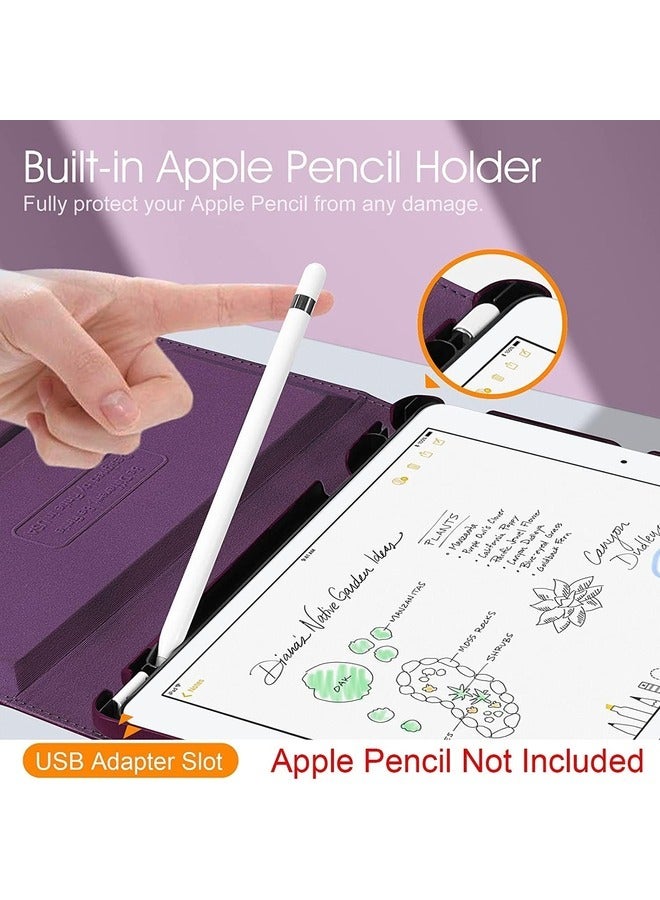 ELTRAZONE 360-Degree Rotating Case for iPad 9th Generation (2021), 8th Generation (2020), and 7th Generation (2019) - 10.2 Inch with Pencil Holder & Auto Wake/Sleep - Purple - Image 4