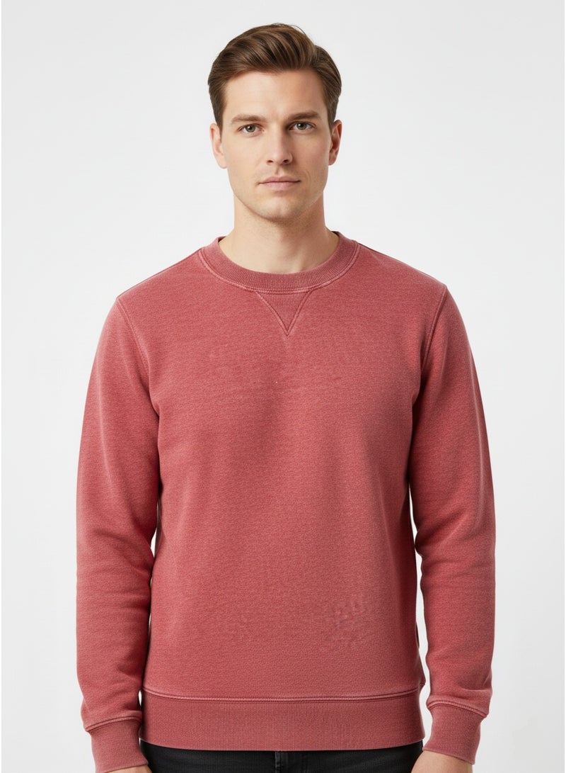 LOUD UNIVERSE سويت شيرت رجالي بياقة دائرية - سويت شيرت طويل الأكمام غير رسمي | مزيج قطن ناعم - Image 3