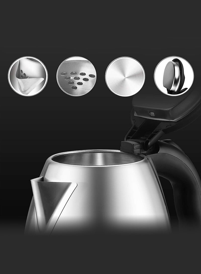 سيتا غلاية كهربائية غلاية ماء ساخن، غلاية شاي كهربائية من الفولاذ المقاوم للصدأ سعة 1.7 لتر وغلاية قهوة، سخان مياه خالي من مادة BPA مع غليان سريع، إيقاف تلقائي وحماية من الغليان الجاف - Image 2