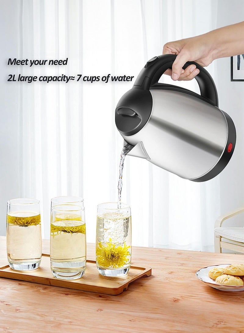 سيتا غلاية كهربائية غلاية ماء ساخن، غلاية شاي كهربائية من الفولاذ المقاوم للصدأ سعة 1.7 لتر وغلاية قهوة، سخان مياه خالي من مادة BPA مع غليان سريع، إيقاف تلقائي وحماية من الغليان الجاف - Image 5