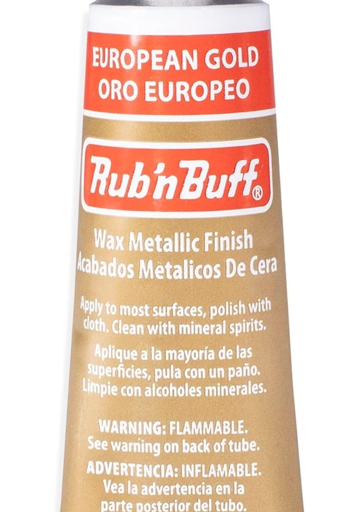 AMACO Rub 'n Buff European Gold Wax Metallic Finish - 15ml - Image 1