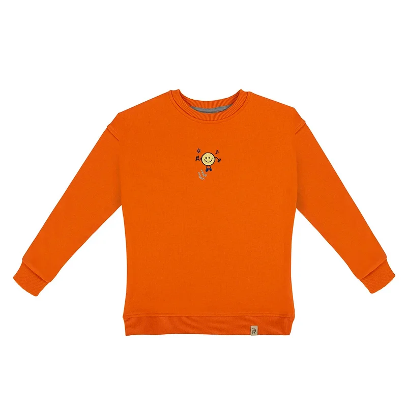 BeetleBeez Orange Smiley Sweater