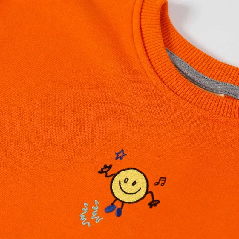BeetleBeez Orange Smiley Sweater