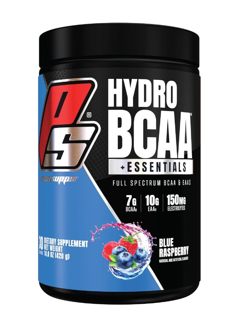 ProSupps - HydroBCAA Essentials BCAA Powder - Pre Workout and Post Workout Drink with EAAs Amino Acid Powder for Muscle Recovery, Energy, Fat Loss and Hydration (Blue Raspberry, 30 Servings) - Image 1