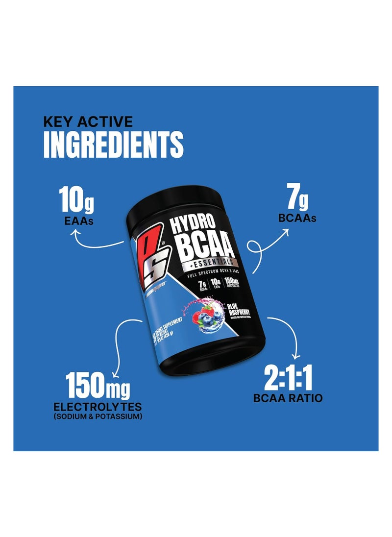 ProSupps - HydroBCAA Essentials BCAA Powder - Pre Workout and Post Workout Drink with EAAs Amino Acid Powder for Muscle Recovery, Energy, Fat Loss and Hydration (Blue Raspberry, 30 Servings) - Image 1