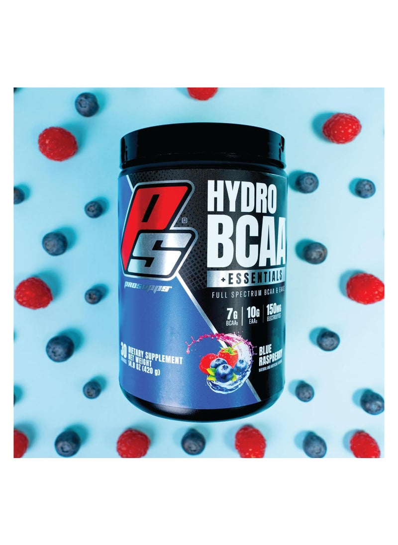 ProSupps - HydroBCAA Essentials BCAA Powder - Pre Workout and Post Workout Drink with EAAs Amino Acid Powder for Muscle Recovery, Energy, Fat Loss and Hydration (Blue Raspberry, 30 Servings) - Image 1