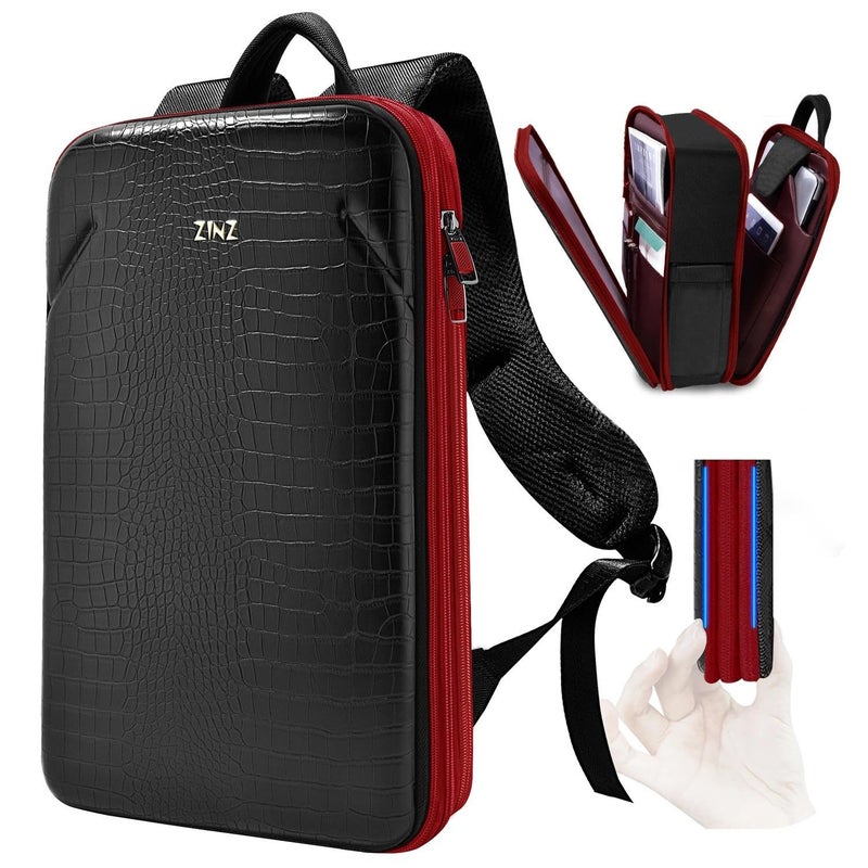 ZINZ Protective Laptop Backpack Expandable Computer Bag Rucksack with Hard Leather Cover 3 Compartments for 15 156 16 inch Notebooks Ergonomic Shoulder StrapB01RD01 - Image 2