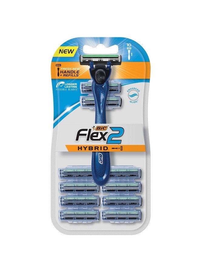 بيك ماكينة حلاقة Flex2™ Hybrid للاستخدام مرة واحدة، باللون الأزرق، عبوة من 10 قطع - Image 1