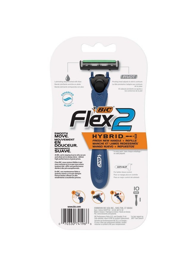 بيك ماكينة حلاقة Flex2™ Hybrid للاستخدام مرة واحدة، باللون الأزرق، عبوة من 10 قطع - Image 5