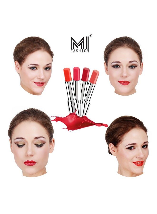 MI FASHION Lipstick Soft Matte Lipstick Set Of 4 Orange Crush Coral Glamour Red Alert & Mauve Lipsticks(3.5Gm Each) - Image 5