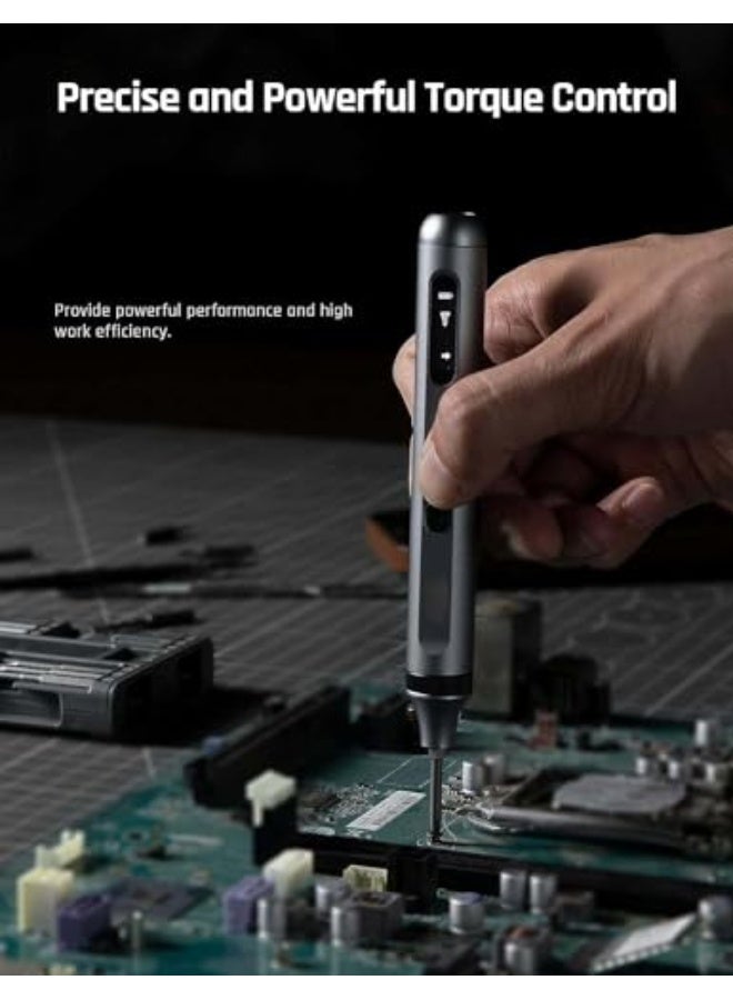 Beauenty Azonee Mini Electric Screwdriver, 50 in 1 Electric Screwdriver Kit with 48 Magnetic Bits, Precision Screwdriver Cordless Repair Tool with Tweezers and Pry Bar - Image 3