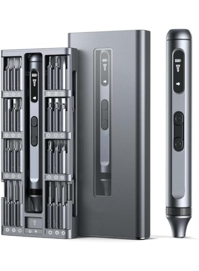 Beauenty Azonee Mini Electric Screwdriver, 50 in 1 Electric Screwdriver Kit with 48 Magnetic Bits, Precision Screwdriver Cordless Repair Tool with Tweezers and Pry Bar - Image 1