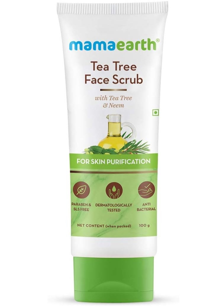 Mamaearth MAMAEARTH Face Scrub with Tea Tree and Neem for Skin Purification - 100g  - Image 1