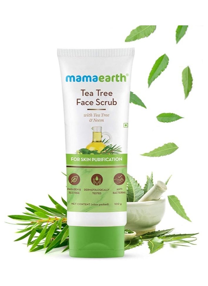 Mamaearth MAMAEARTH Face Scrub with Tea Tree and Neem for Skin Purification - 100g  - Image 2