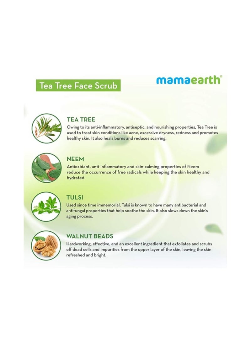 Mamaearth MAMAEARTH Face Scrub with Tea Tree and Neem for Skin Purification - 100g  - Image 3