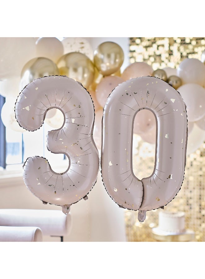 Ginger Ray Gold Speckle 30Th Birthday Balloons - Image 1