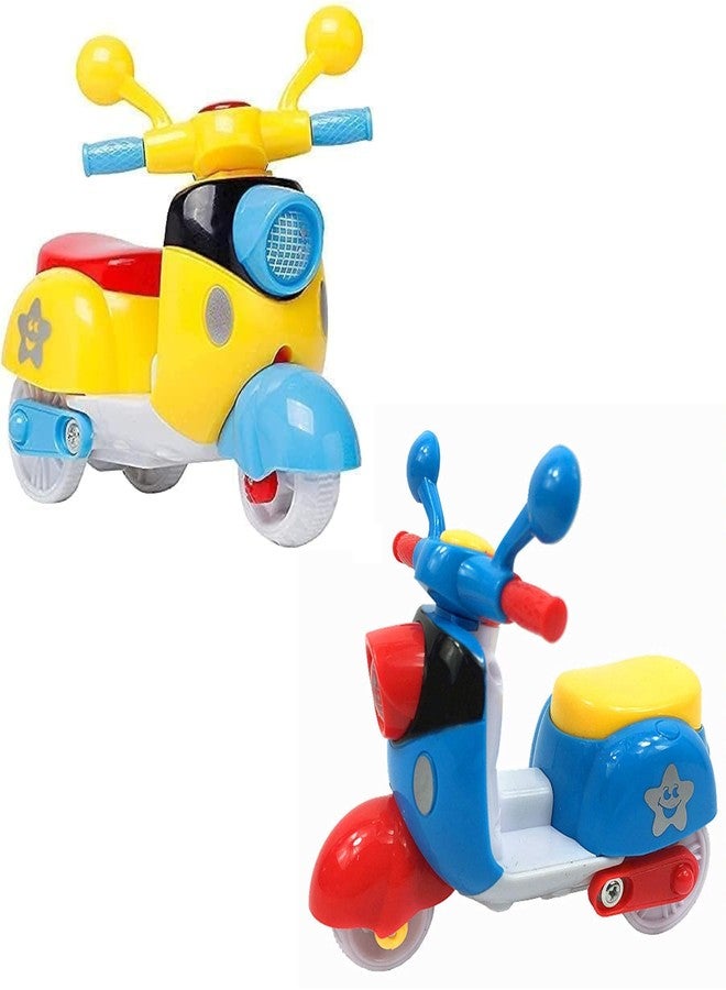 Zelvo Pull Back Scooter Toy for Kids | Mini Motorcycle Vehicle Toy for Toddlers | Colorful Unisex Scooter with Moving Handle & Friction Action | Fun Wheel Car Toy Gift for Boys & Girls, Multicolor - Image 1