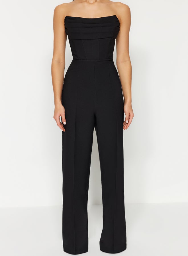 trendyol Black Corset Detailed Woven Jumpsuit - Image 4