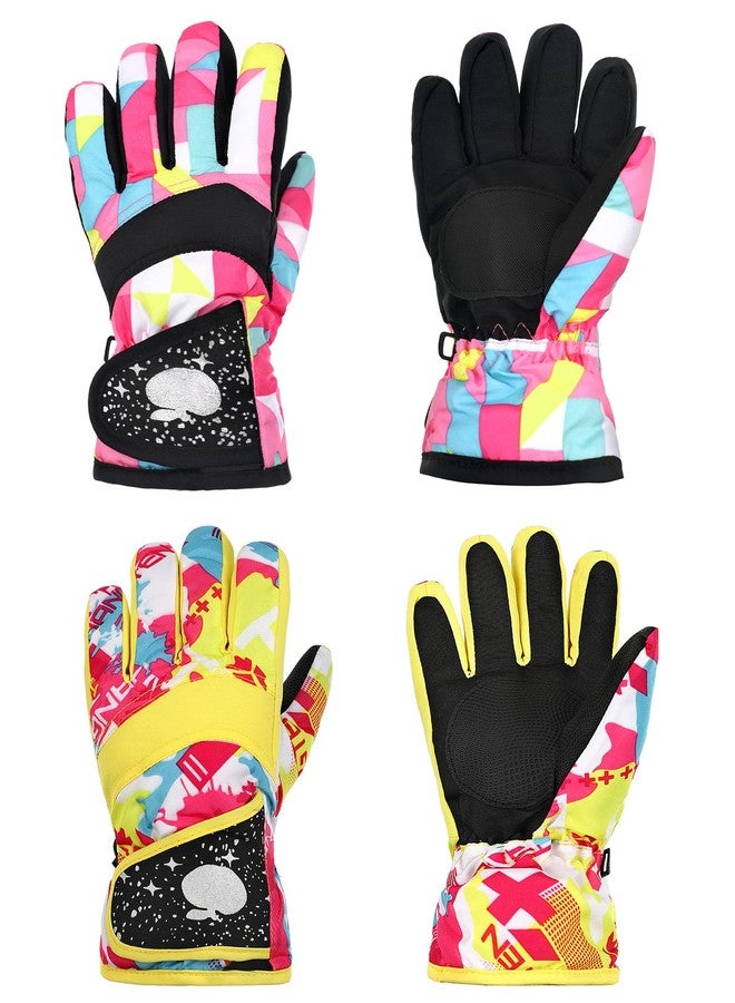 زانماي قفازات تزلج شتوية للأطفال من زانماي، زوجان، مقاومة للماء، دافئة، للجنسين، مقاومة للرياح، مناسبة للأطفال من الجنسين في الطقس البارد (4-7 سنوات، مجموعة ألوان كلاسيكية) - Image 1