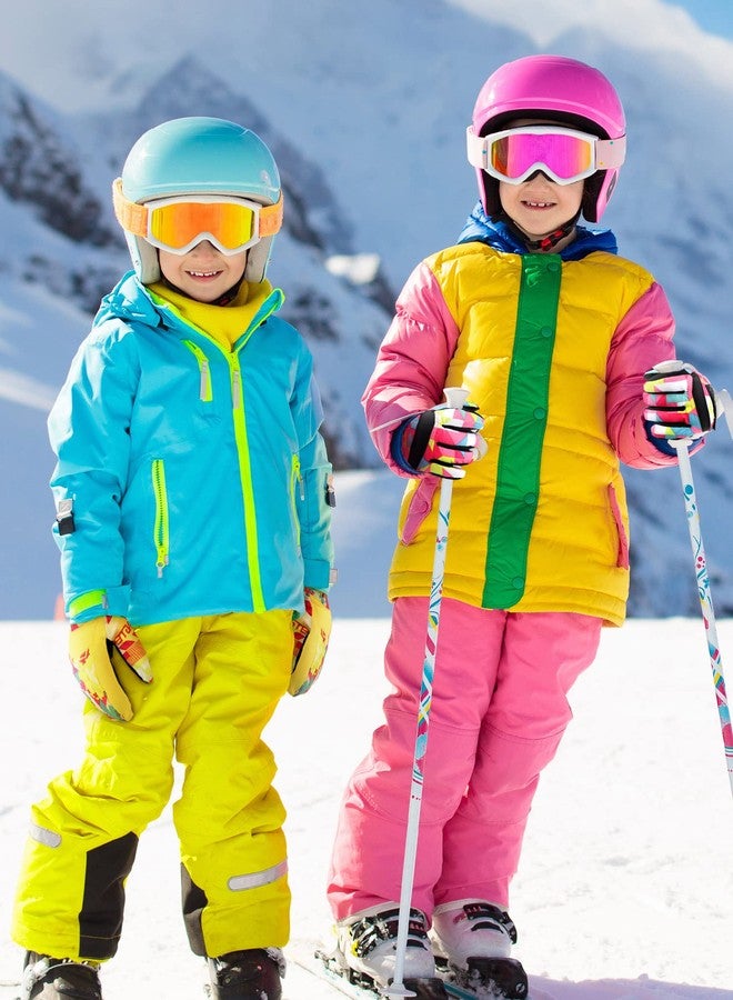 زانماي قفازات تزلج شتوية للأطفال من زانماي، زوجان، مقاومة للماء، دافئة، للجنسين، مقاومة للرياح، مناسبة للأطفال من الجنسين في الطقس البارد (4-7 سنوات، مجموعة ألوان كلاسيكية) - Image 4