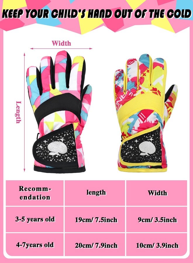 زانماي قفازات تزلج شتوية للأطفال من زانماي، زوجان، مقاومة للماء، دافئة، للجنسين، مقاومة للرياح، مناسبة للأطفال من الجنسين في الطقس البارد (4-7 سنوات، مجموعة ألوان كلاسيكية) - Image 3
