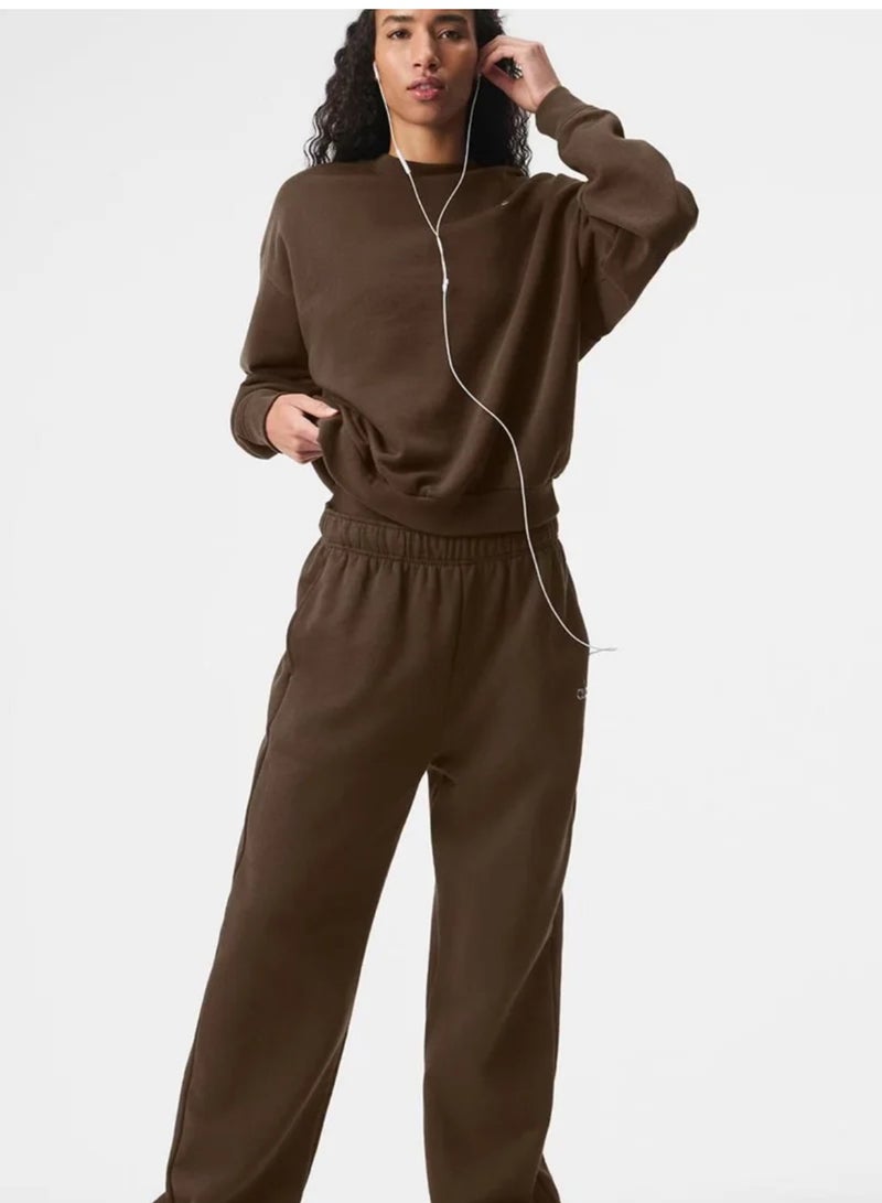 ألو يوغا Round-neck Autumn/Winter Simple Loose-fit Casual Sports Sweatshirt - Image 3