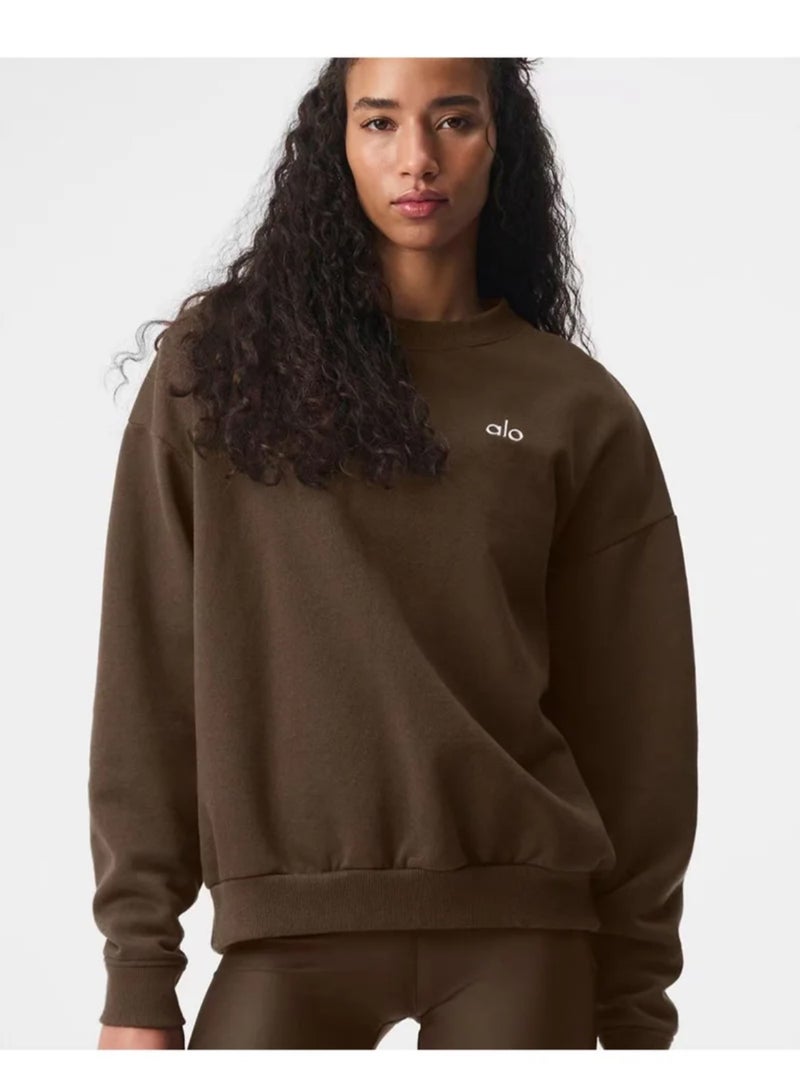 ألو يوغا Round-neck Autumn/Winter Simple Loose-fit Casual Sports Sweatshirt - Image 1