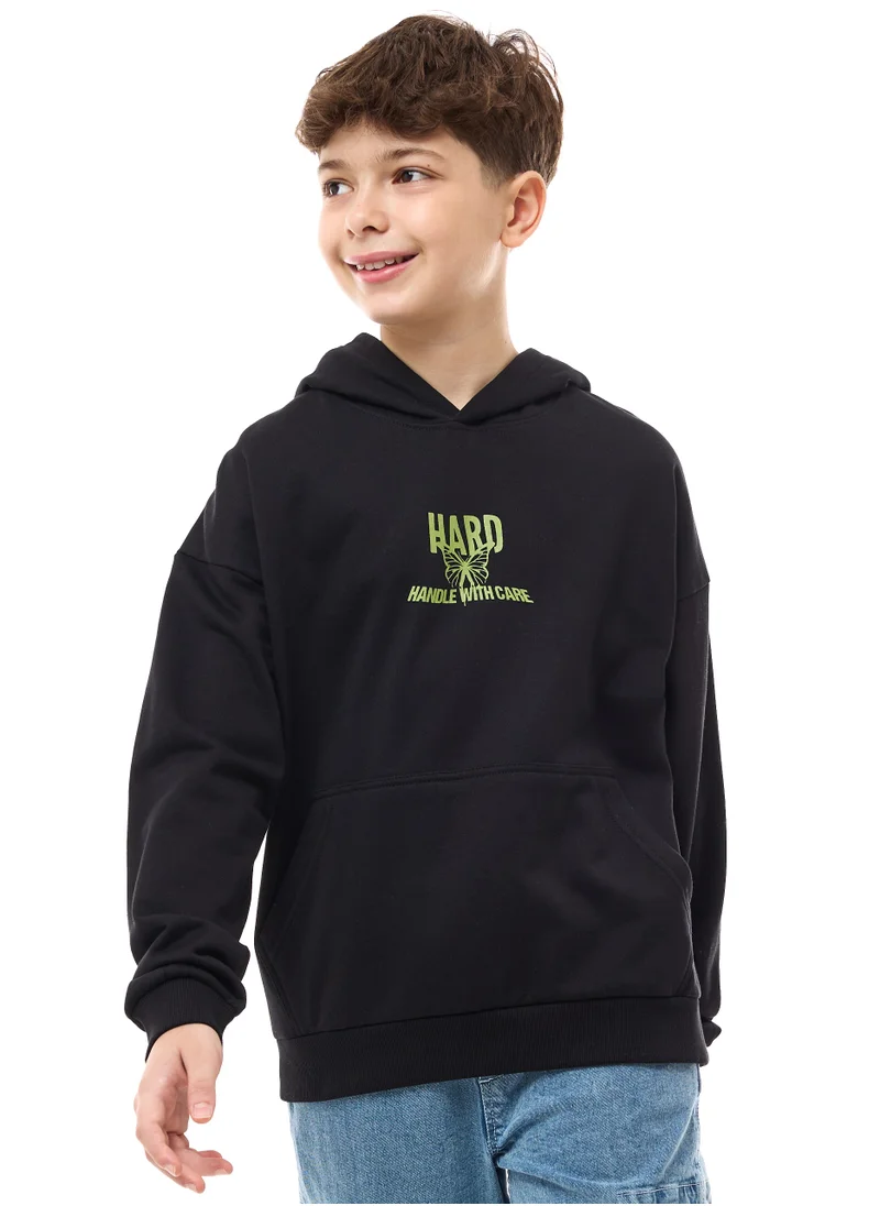 victor and jane Boys' Hoodie with Bid Back Print