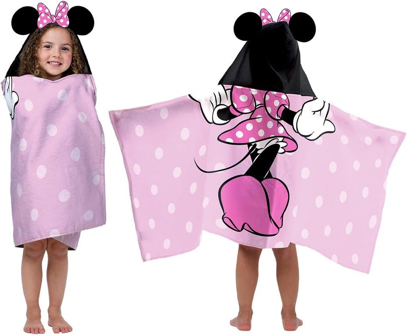 Jay Franco Disney Minnie Mouse Hooded Poncho Bath Towel 56 x 130 cm 100% Cotton Changing Poncho for Children - Image 2