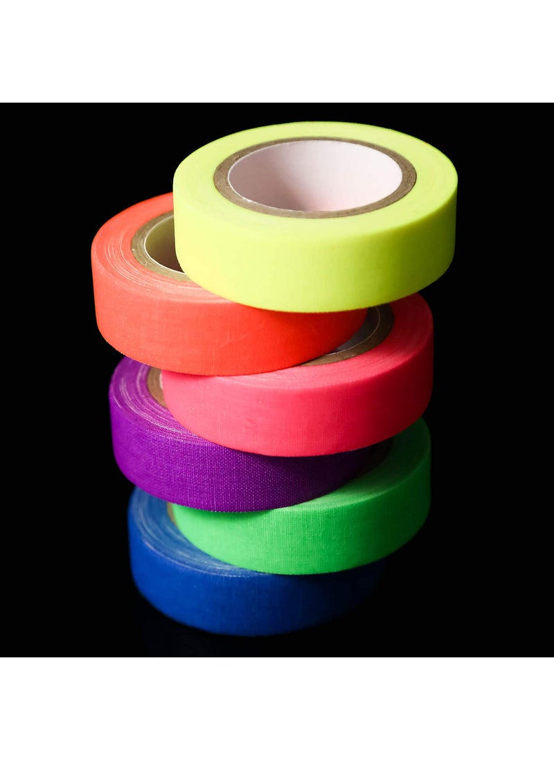 Sundee UV Blacklight Reactive - 0.59 × 33ft - Fluorescent Cloth Tape for Glow Party, Neon Party Tape (6 Colors)  - Image 3