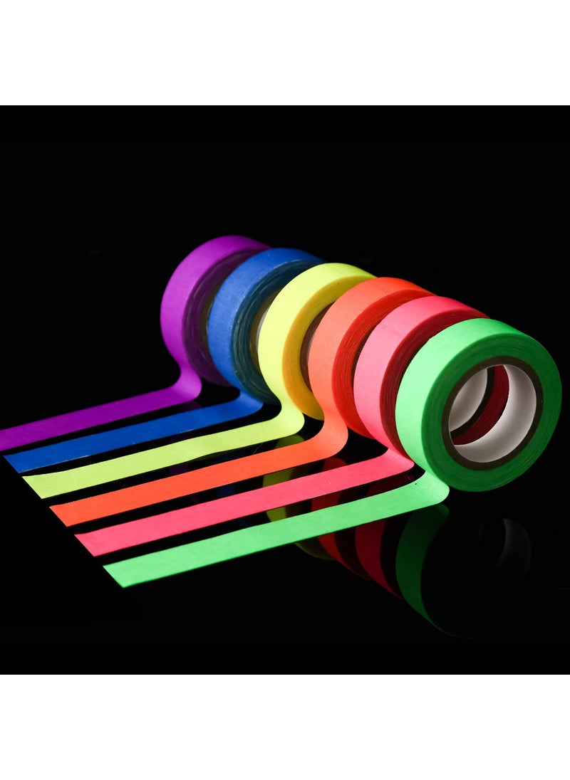 Sundee UV Blacklight Reactive - 0.59 × 33ft - Fluorescent Cloth Tape for Glow Party, Neon Party Tape (6 Colors)  - Image 2